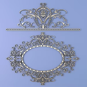 European-style Metal Carved European Pattern Hollow Carved Pattern 3d model