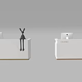 Simple front desk beauty salon front desk company front desk cashier 3d model