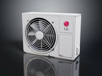 LG Air Conditioner Fan With White Compact Design And Front Grille 3d model