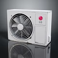 LG Air Conditioner Fan With White Compact Design And Front Grille