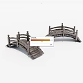 Two Traditional Wooden Landscape Bridge Models With Arched Design And Railings