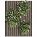 Modern Vertical Green Plant Wall Design With Hanging Potted Succulents And Fern Plants