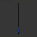 Elegant Blue Pendant With Gold Pattern Hanging On Black Cord Design