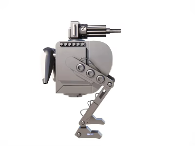 Metallic Mechanical Device With Cannon And Robotic Legs Structure Design 3d model