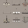Stylish Modern Chandeliers With Circular Linear And Multi Light Designs For Home Decor 3d model