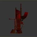 Red Complex Industrial Equipment With Mechanical Structure Vertical Horizontal Components And Base Stand