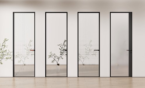 Modern swing door single door 3d model