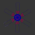 Modern Ceiling Fan With Wooden Blades Metallic Accents And Integrated Light Bulb