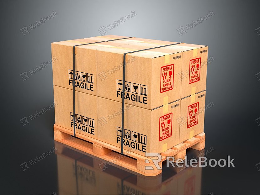 Container cargo box cargo box box box box bag leather box leather box container realistic model