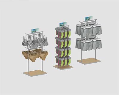 Modern Shelf Middle Island Rack with Hosiery Rack 3d model Modern Shelf Middle Island Rack with Hosiery Rack 3d model