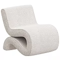 Light Gray Textured Single Seater Sofa With Modern Curved Backrest Design
