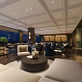 Luxurious Modern Hotel Lobby Interior With Elegant Lighting Marble Floor And Elevators