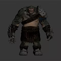 Fierce Orc Game Movie Character With Leather Metal Armor And Battle Axe