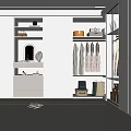Modern Walk in Closet Interior Design With Built in Wardrobes Hanging Rods And Mirror