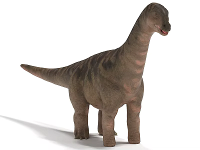 Realistic Sauropod Dinosaur 3D Model With Long Neck And Striped Body 3d model
