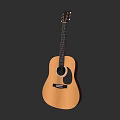 Classic Acoustic Guitar Musical Instrument With Natural Wooden Body And Steel Strings