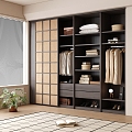 Antique wardrobe finished wardrobe sliding door wardrobe 3d model