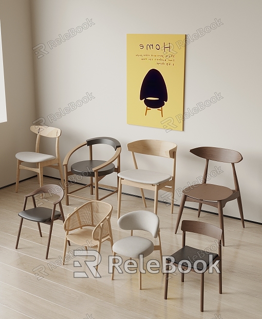 Nordic Dining Chair Single Chair Solid Wood Single Chair Dining Chair model