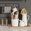 Stylish Black And White Kitchen Shelves With Storage Jars Plants And Utensils