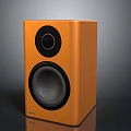 Modern Orange Home Audio Speaker With Compact Design And Black Accents