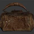 Vintage Brown Crocodile Texture Handbag With Wooden Handle And Metal Clasp Design