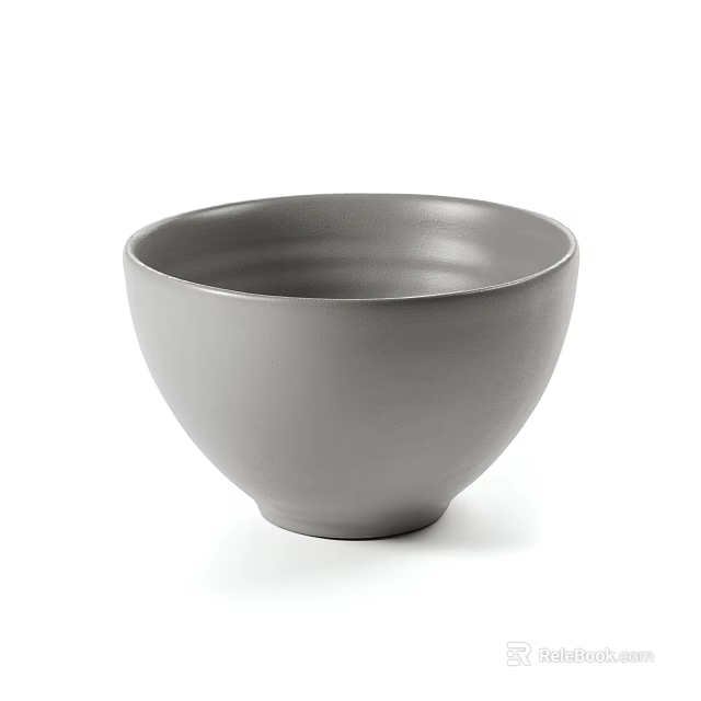 Minimalist Gray Ceramic Decorative Ornament Set With Bowl Shaped Design For Home Decoration 3d model 