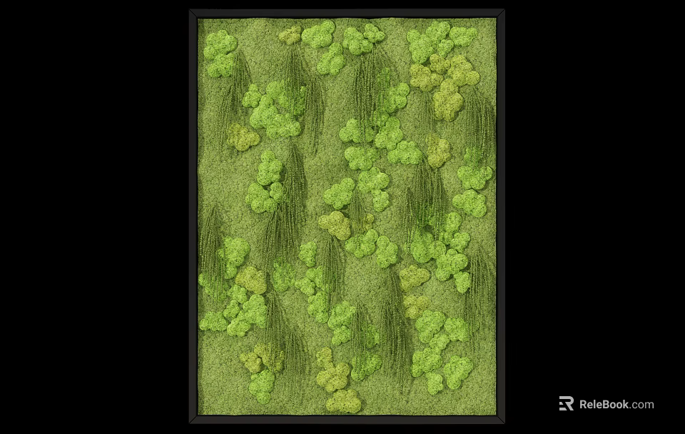 Indoor Living Plant Wall Featuring Lush Green Foliage And Natural Decorative Design 3d model 