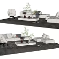 Modern sofa coffee table combination 3d model