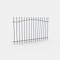 Black Iron Outdoor Decorative Fence With Pointed Tops And Curved Design