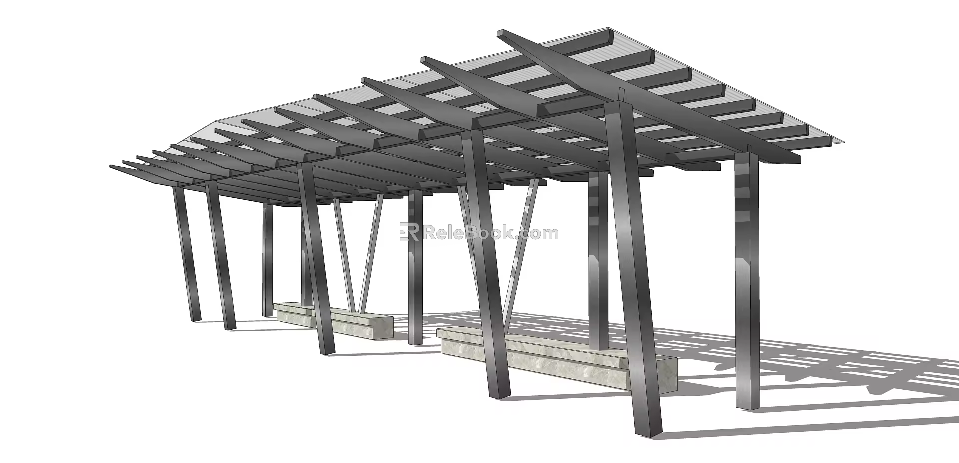 Modern gallery structure 3d model