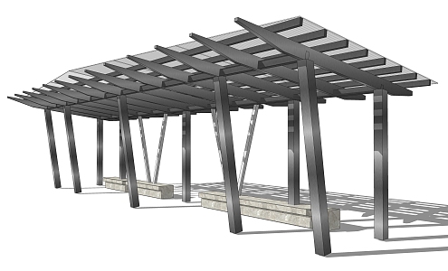 Modern gallery structure 3d model