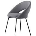 Modern Accent Chair With Curved Backrest Black Metal Legs And Multiple Colors