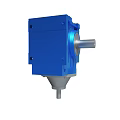 Blue Mechanical Gearbox Component With Square Housing Metal Shaft And Conical Base