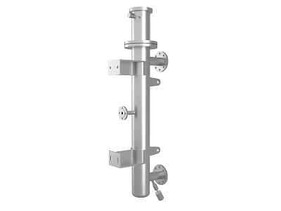 Stainless Steel Vertical Support Bracket With Mounting Plates And Bolts 3d model
