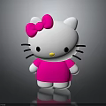 Hello Kitty Cute Toy With White Body Pink Bow Yellow Nose And Black Whiskers