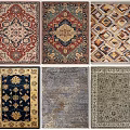Square Rugs With Various Patterned Designs And Colorful Styles 3d model