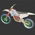 White Dirt Bike Featuring Modern Design Black Seat Orange Forks And Black Tires 3D Render