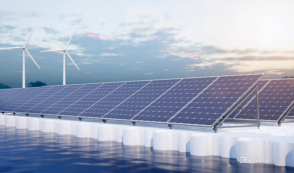 Modern Open Kitchen Interior Featuring Smart Home Appliances And Wooden Countertop 3d model 