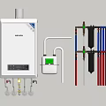 Haier Residential Gas Water Heater With Pipes Valves And Control System