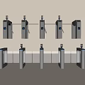 Public Facility Turnstiles Featuring Stainless Steel Construction And Various Access Control Designs 3d model