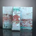 Weathered Brick Wall Texture Decorative Panels With Red White Green Colors