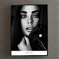 Black and White Female Portrait With Intense Eyes And Jacket Zipper Detail