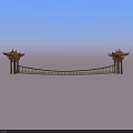 Modern Curved Bridge Structure With Metal Railings And Clear Blue Sky
