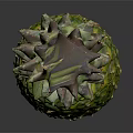 Fresh Ripe Pineapple With Vibrant Green Leaves And Yellow Textured Skin On Dark Background
