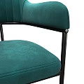 Modern Teal Velvet Accent Chair With Black Metal Frame And Comfortable Design