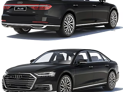 Audi Black Luxury Sedan Front And Rear Exterior View Design 3d model