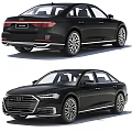 Audi Black Luxury Sedan Front And Rear Exterior View Design