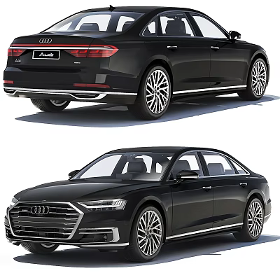 Audi Black Luxury Sedan Front And Rear Exterior View Design 3d model