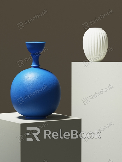 Ceramic vase Klein blue furnishings model