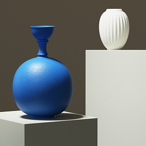 Ceramic vase Klein blue furnishings 3d model